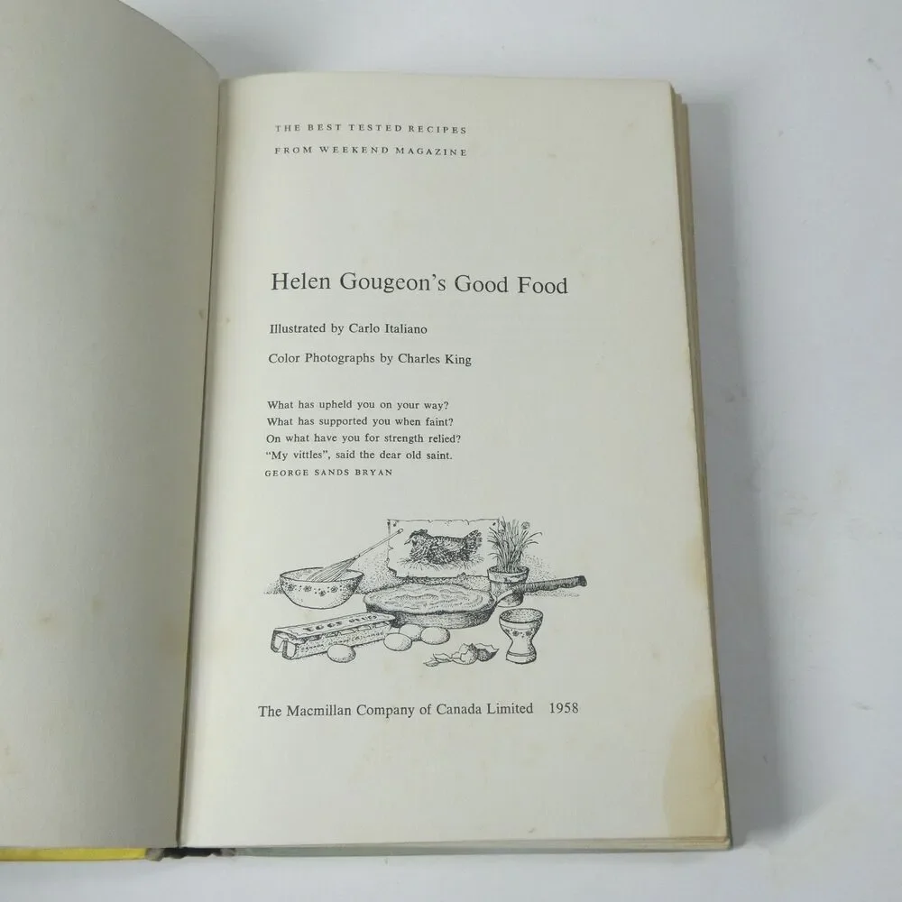 Helen Gougeon's Good Food Vintage 1958 Macmillan Canada Weekend Magazine Recipes
